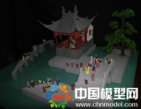 建筑模型，民國茶館