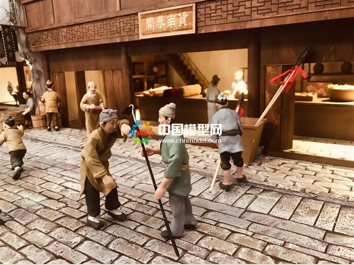 超逼真的場景微縮老街沙盤模型