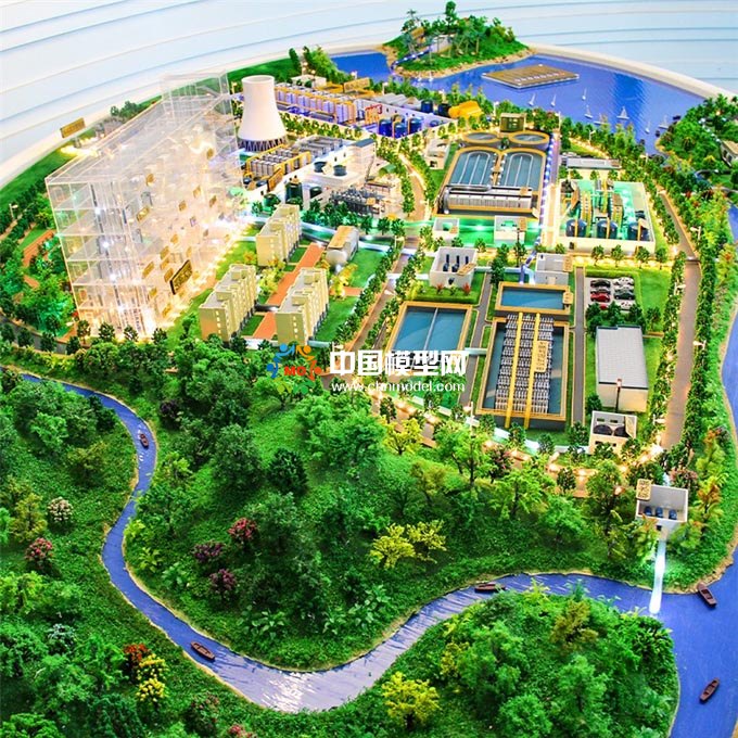 發(fā)電廠水處理工藝流程沙盤(pán)模型