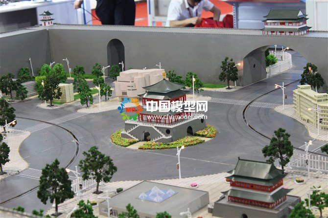 城樓建筑模型，城墻模型