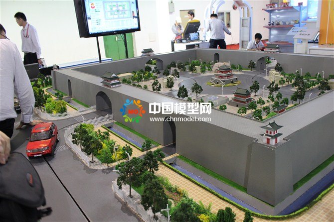 城樓建筑模型，城墻模型
