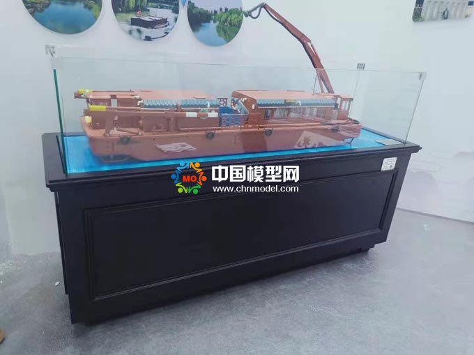 河道清淤船模型,小型清淤船模型,挖泥船模型
