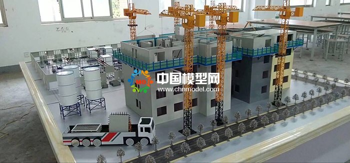 剪刀墻結構吊裝模型，PC構建生產線模型  