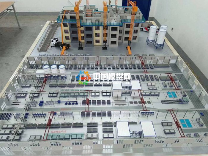 剪刀墻結構吊裝模型，PC構建生產線模型  