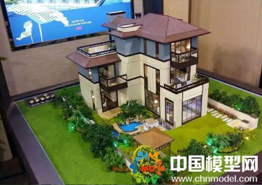 別墅模型主要突出環(huán)境觀，建筑按部就班即可