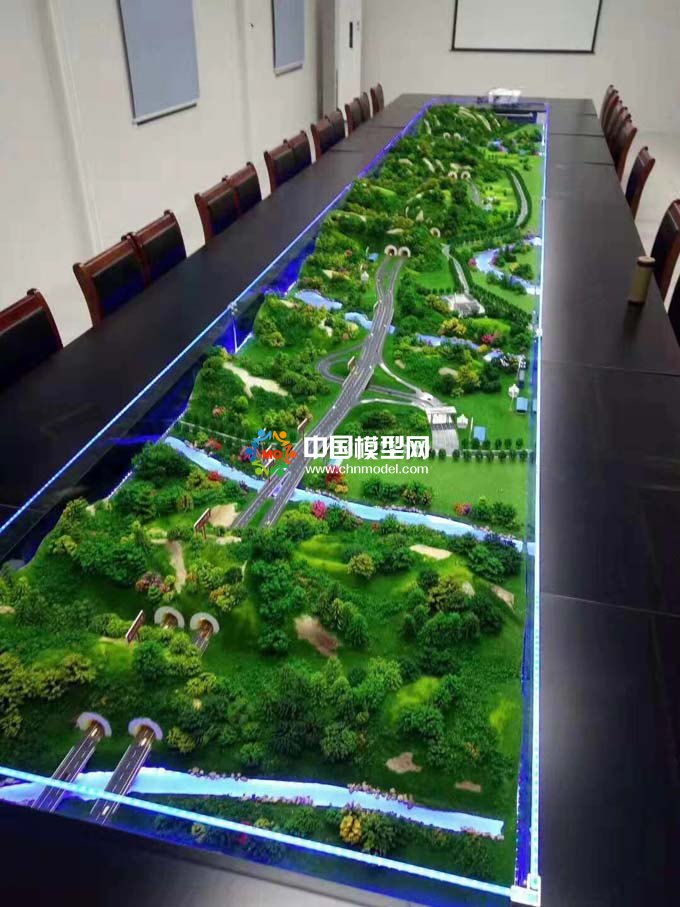 會議桌式沙盤高速公路沙盤模型