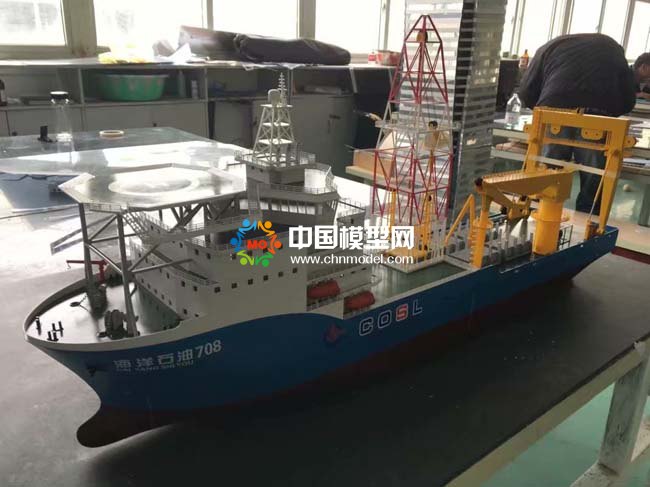 深海勘察船模型，海洋石油708模型