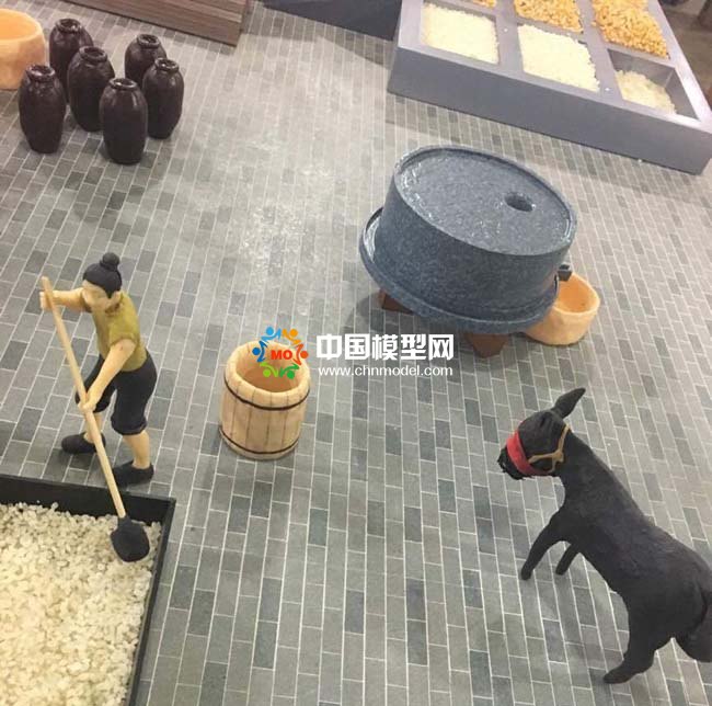 古代工坊釀酒場景沙盤模型