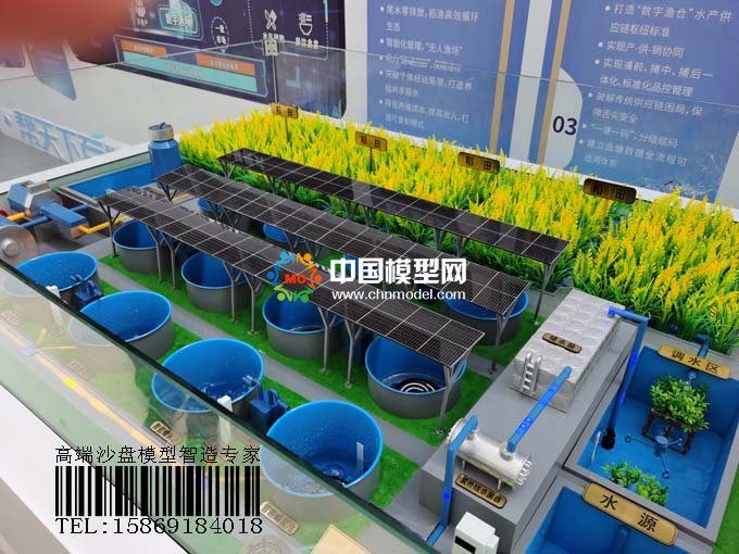 數(shù)字養(yǎng)殖沙盤模型，稻魚共生模式打造數(shù)字漁業(yè)樣板