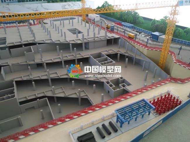 現(xiàn)代化建筑工地施工場景沙盤模型