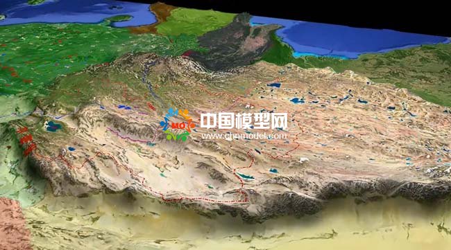 青藏高原地形地貌沙盤模型