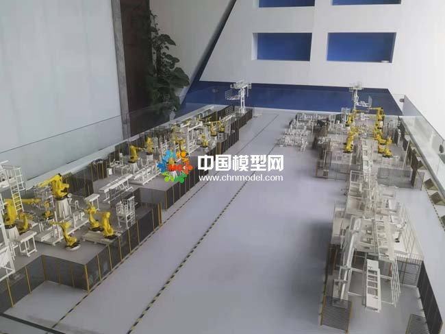 焊裝生產(chǎn)線沙盤模型，汽車機(jī)器焊裝生產(chǎn)線沙盤模型