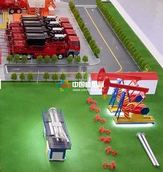 頁巖油開采沙盤模型