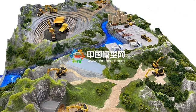 液壓挖掘機(jī)工作場景沙盤模型