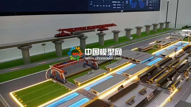 中國(guó)鐵建大橋局制梁場(chǎng)沙盤(pán)模型