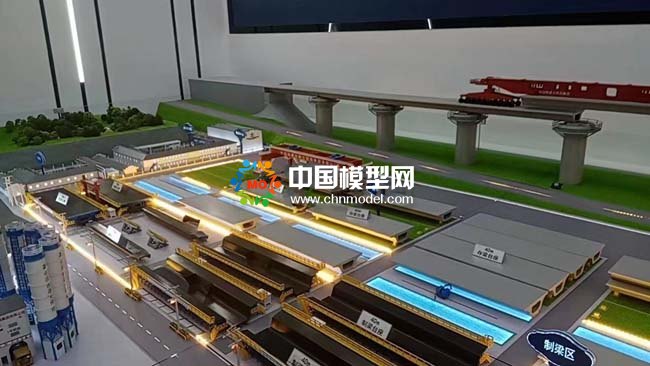 中國(guó)鐵建大橋局制梁場(chǎng)沙盤(pán)模型