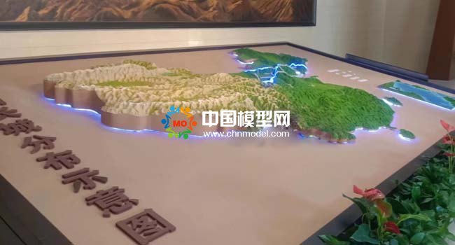 中國(guó)長(zhǎng)城分布示意沙盤(pán)模型
