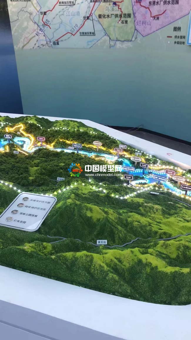 水廠供水范圍沙盤模型