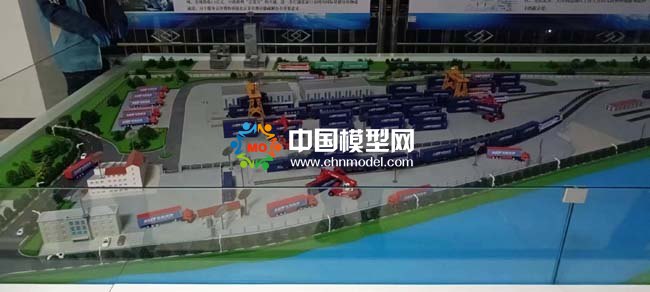 中歐中亞班列鐵路貨場沙盤模型