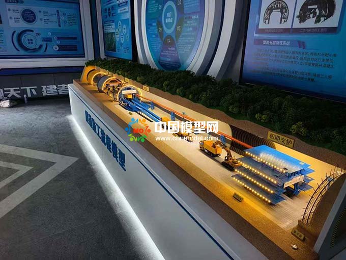 TBM 掘進機盾構(gòu)法隧道施工流程沙盤模型